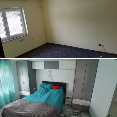 Sanierung Schlafzimmer Vorher/Nachher Vergleich